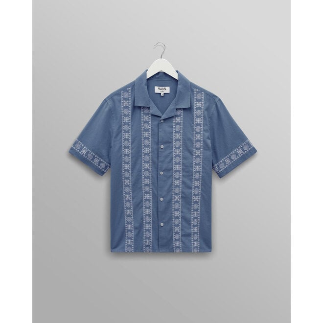Didcot Embroidered Shirt in Border Blue