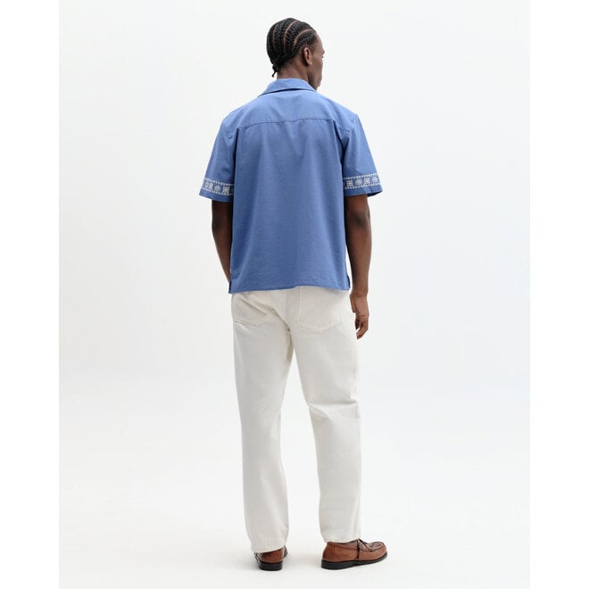 Didcot Embroidered Shirt in Border Blue