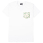Pocket Tee in White/Linen Animals