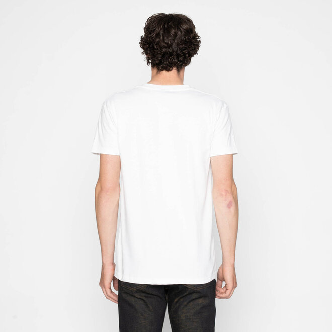 Pocket Tee in White/Linen Animals