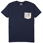 Pocket Tee in Navy/Linen Cats