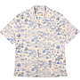 Aloha Shirt in Blue Linen Cats