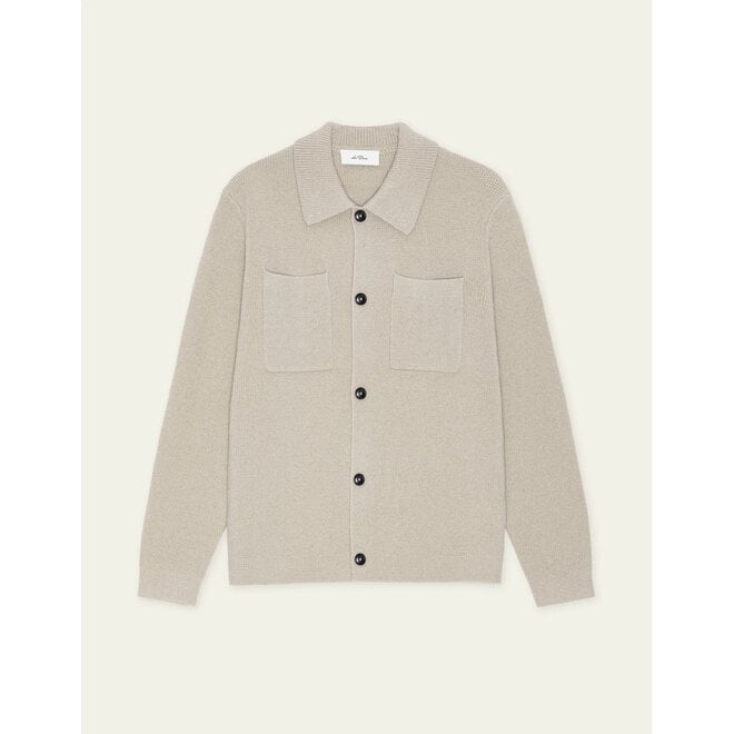 Milano Knit Overshirt in Light Sand
