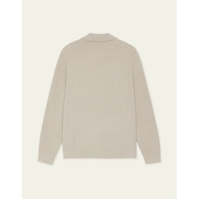 Milano Knit Overshirt in Light Sand