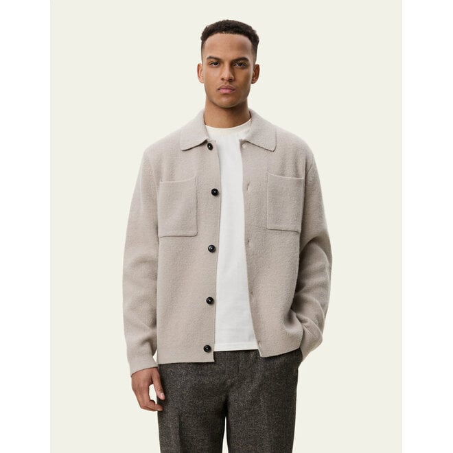 Milano Knit Overshirt in Light Sand