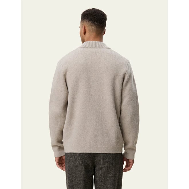 Milano Knit Overshirt in Light Sand