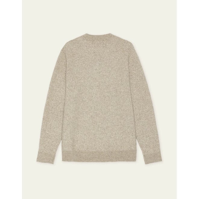 Melange V-Neck Knit in Light Sand Melange