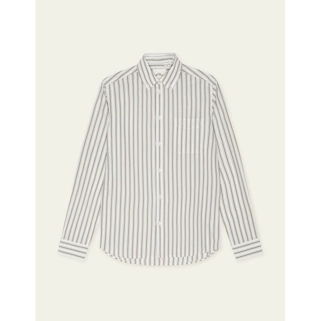 Striped Poplin Shirt in Light Ivory