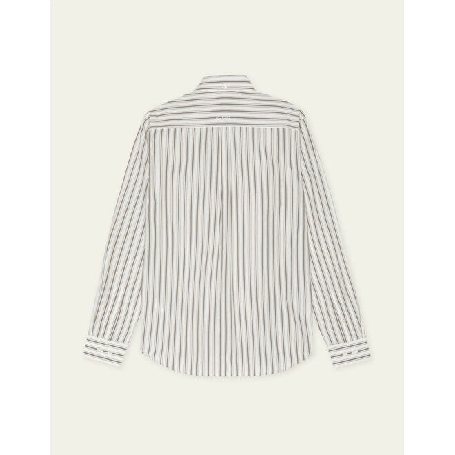 Striped Poplin Shirt in Light Ivory