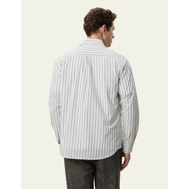 Striped Poplin Shirt in Light Ivory