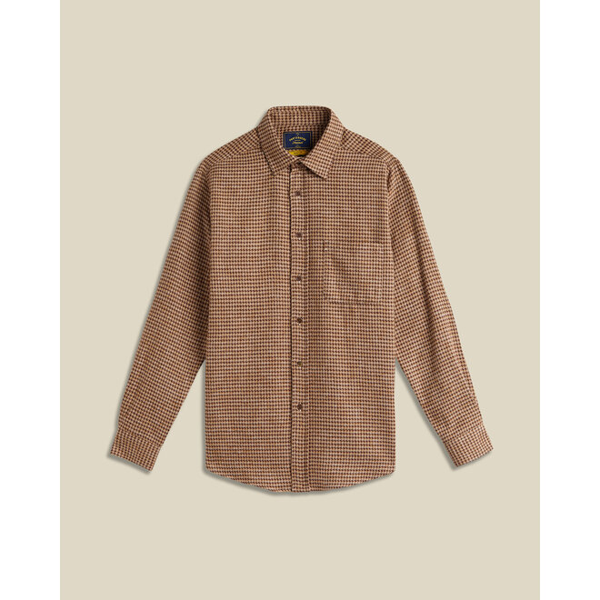 Abstract Pied Poule Shirt in Brown