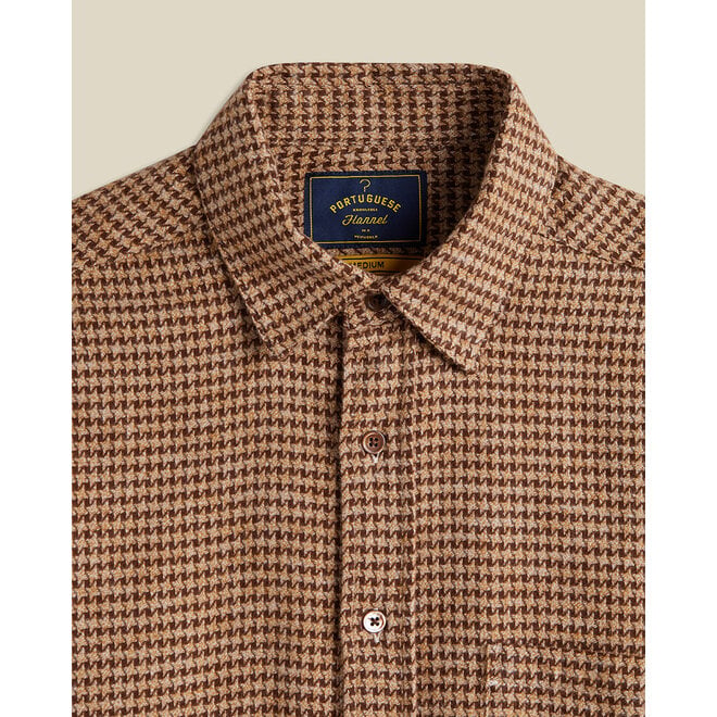 Abstract Pied Poule Shirt in Brown