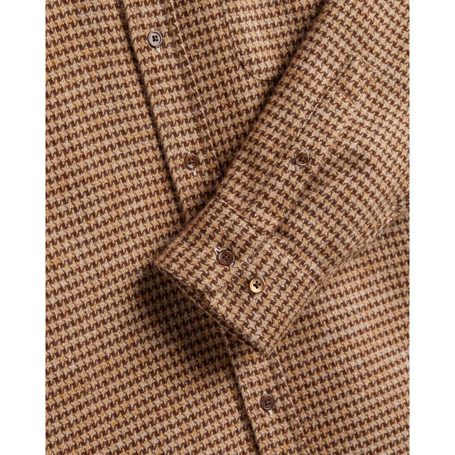 Abstract Pied Poule Shirt in Brown