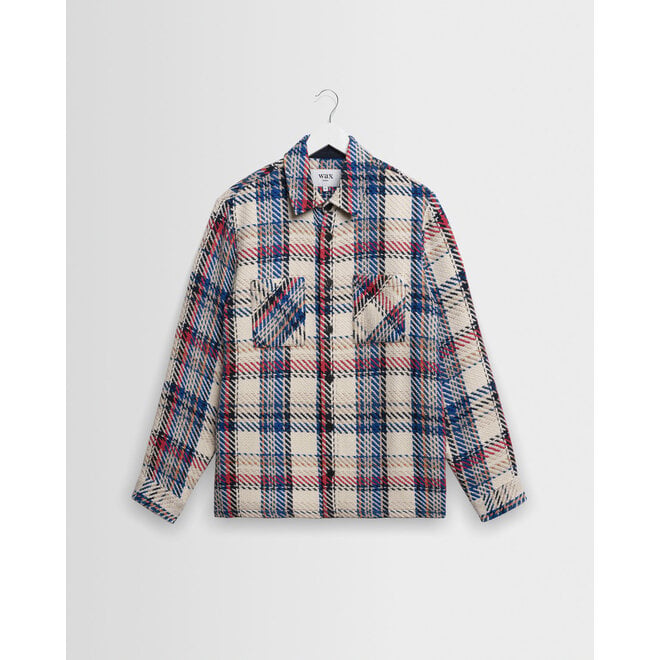 Whiting Overshirt in Ecru/Red