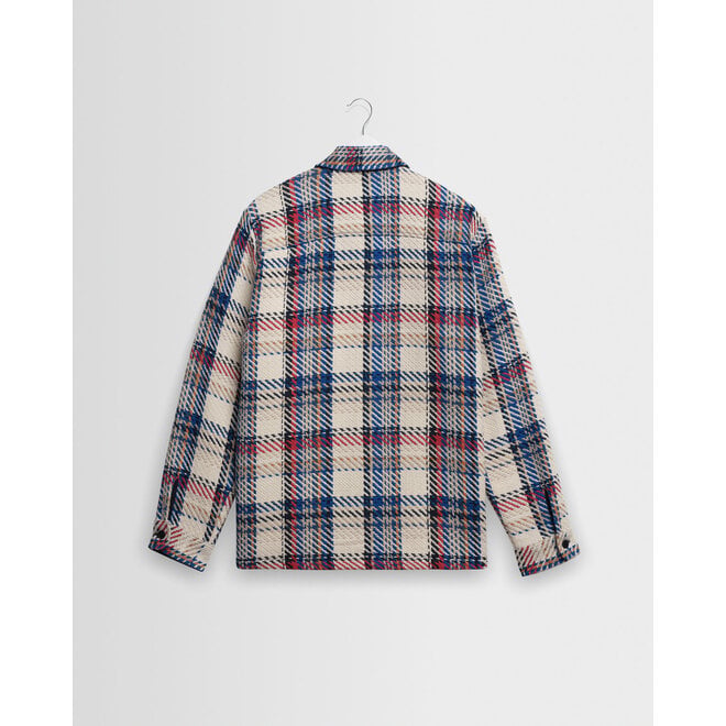 Whiting Overshirt in Ecru/Red
