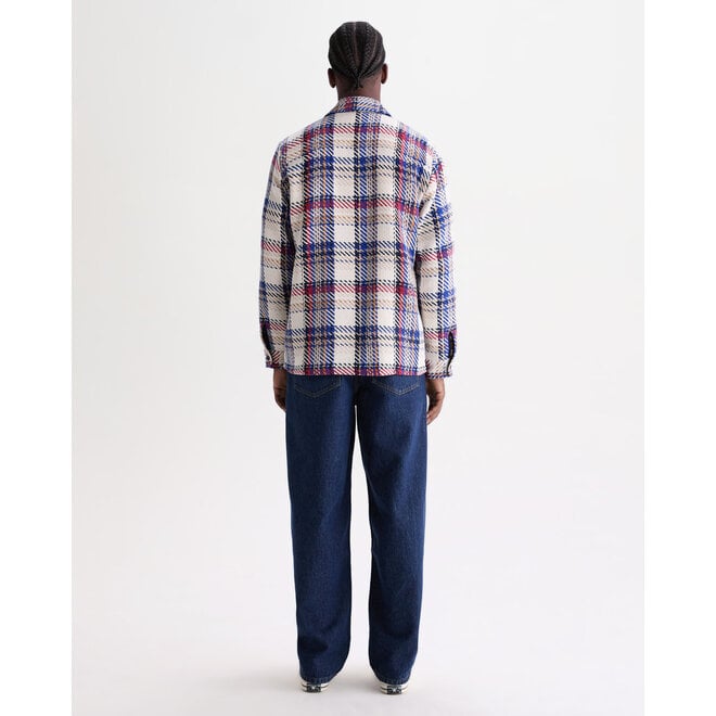 Whiting Overshirt in Ecru/Red