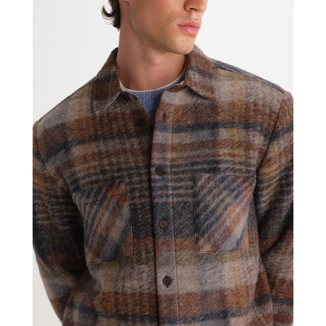 Whiting Wool Overshirt in Oatmeal/Multi