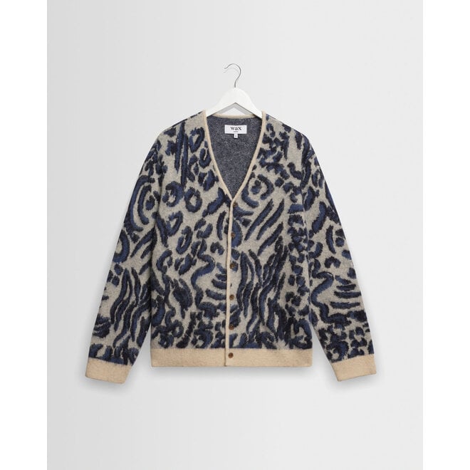Alban Cardigan in Ecru/Navy