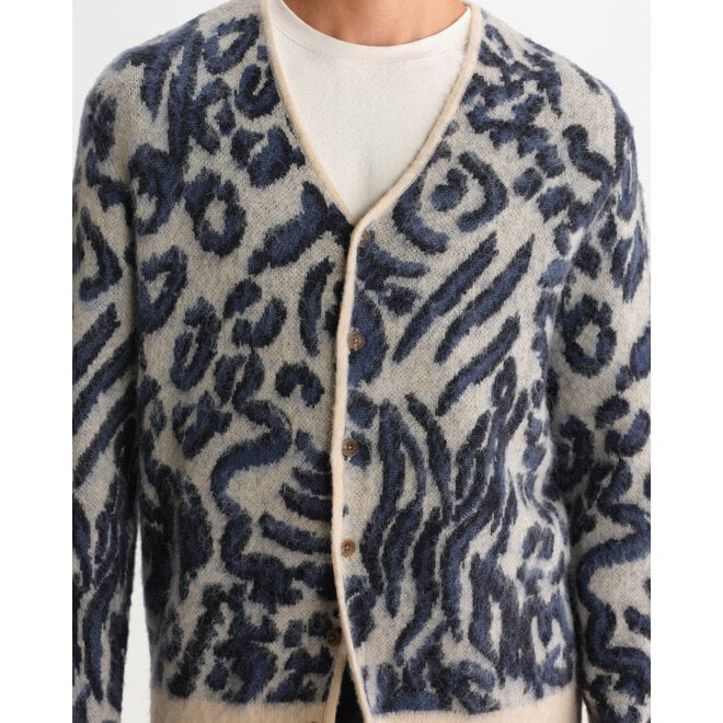 Alban Cardigan in Ecru/Navy