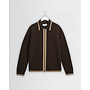 Lennox Zip Polo Shirt in Brown/Natural