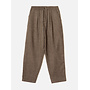 Pleated Track Pant in Brown Wool Herringbone