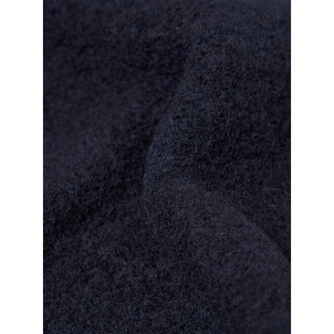 Wool Fleece Cardigan in Navy