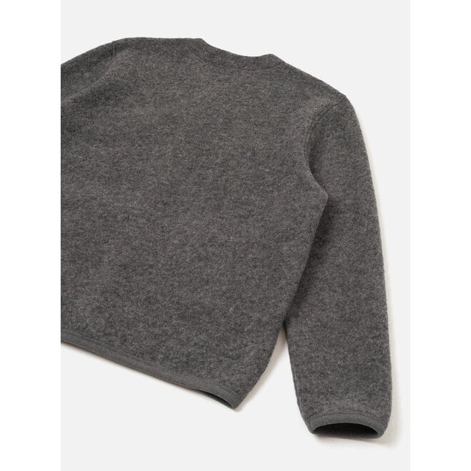 Wool Fleece Cardigan in Grey Marl