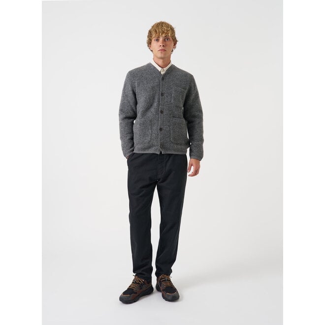 Wool Fleece Cardigan in Grey Marl