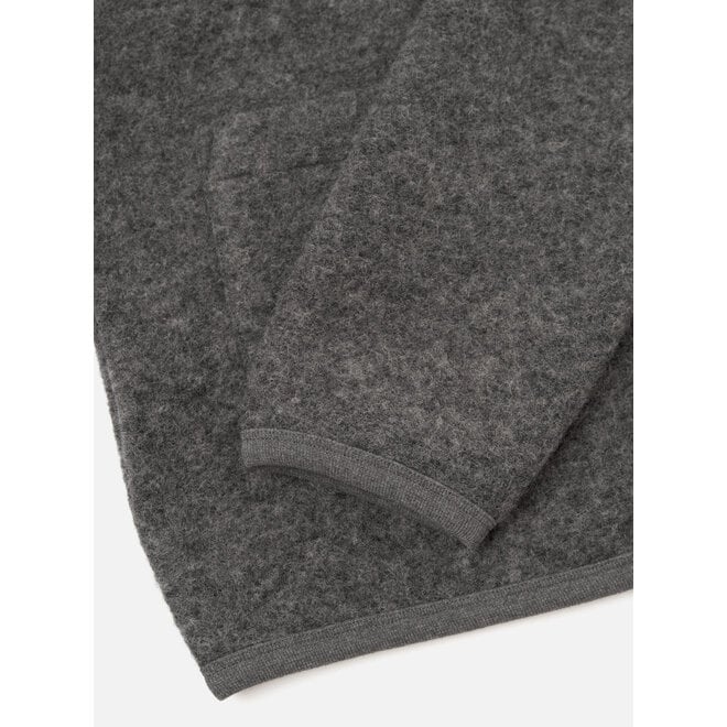 Wool Fleece Cardigan in Grey Marl