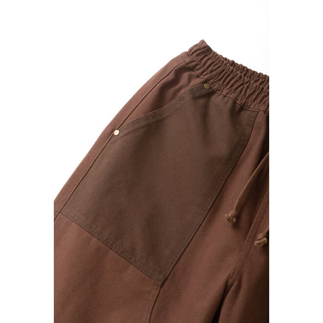 Patchwork Utility Chef Pants in Brown