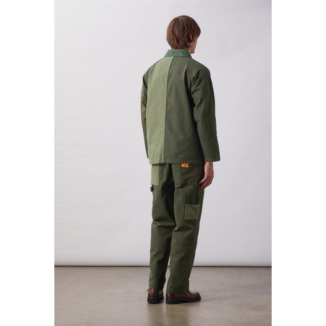 Patchwork Utility Chef Pants in Green