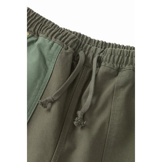 Patchwork Utility Chef Pants in Green