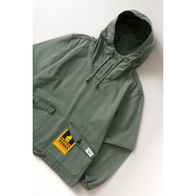 Pigment Herringbone Smock in Olive