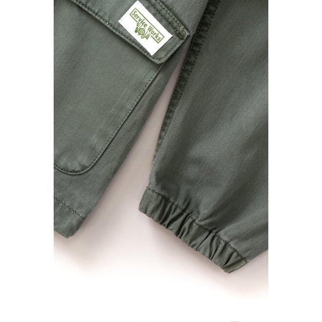 Pigment Herringbone Smock in Olive