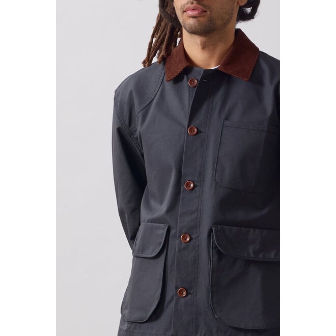 Waxed Barn Coat in Black