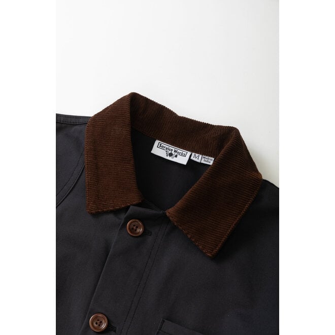 Waxed Barn Coat in Black
