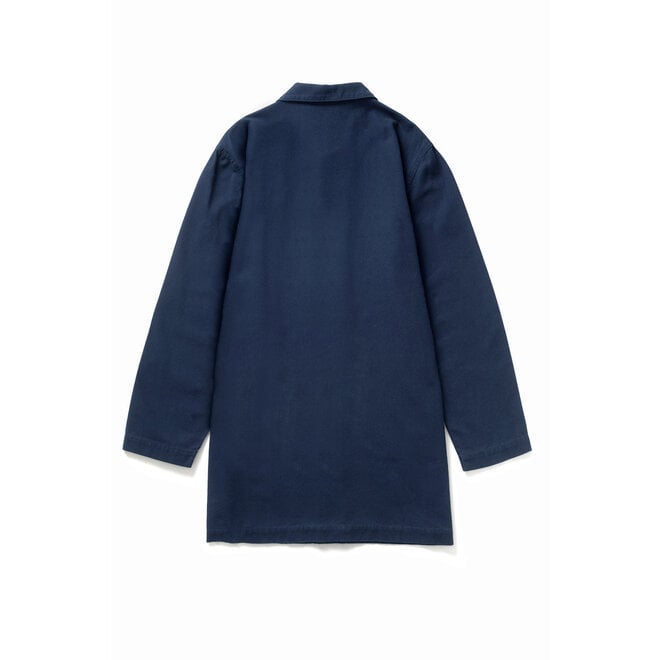 Canvas Long Shop Coat in Dark Navy