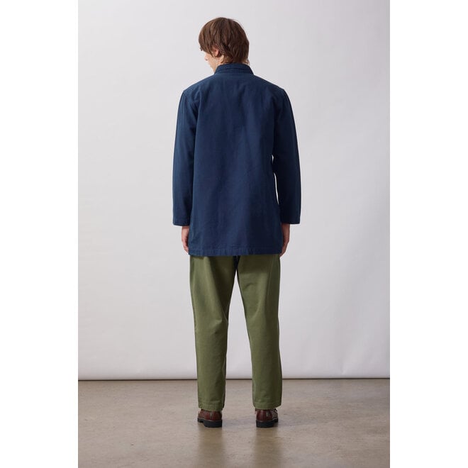 Canvas Long Shop Coat in Dark Navy