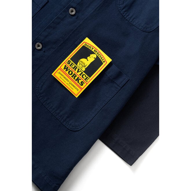Canvas Long Shop Coat in Dark Navy