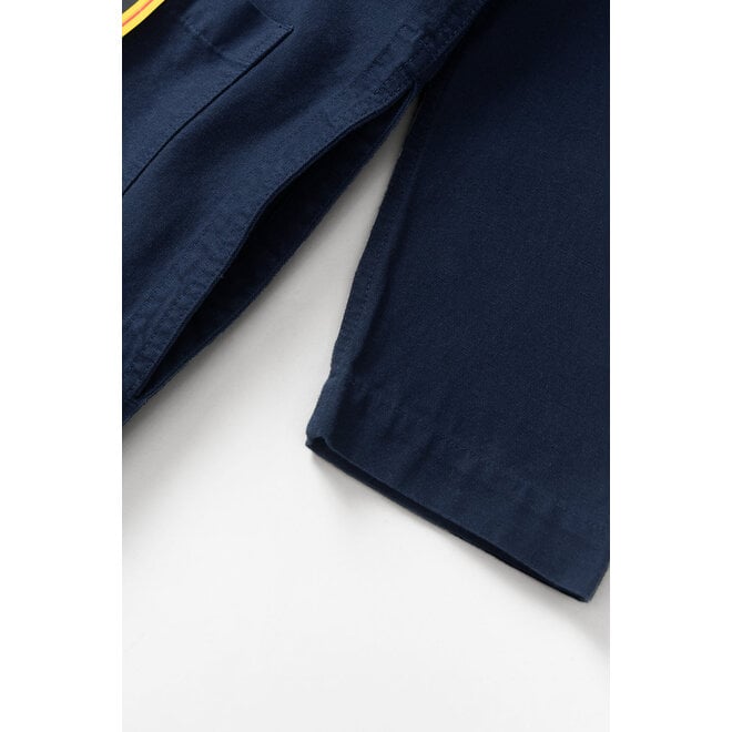 Canvas Long Shop Coat in Dark Navy