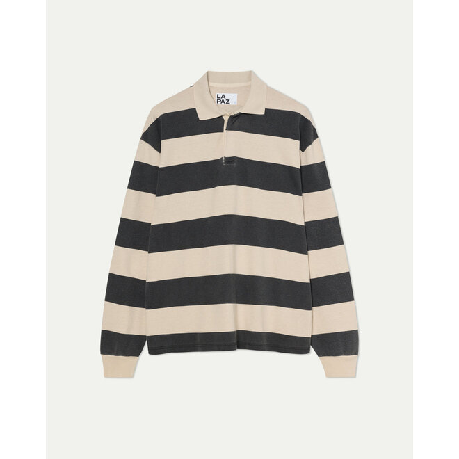 Sequeira Rugby Shirt in Black/Beige
