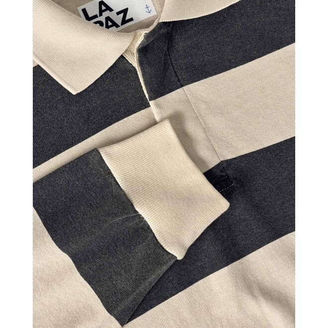 Sequeira Rugby Shirt in Black/Beige