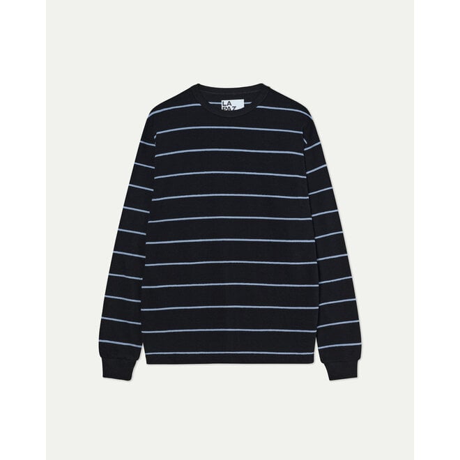 Feijo Light Sweatshirt in Black/Blue Stripes
