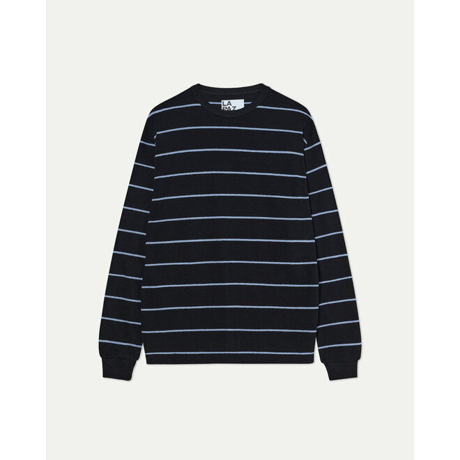 Feijo Light Sweatshirt in Black/Blue Stripes