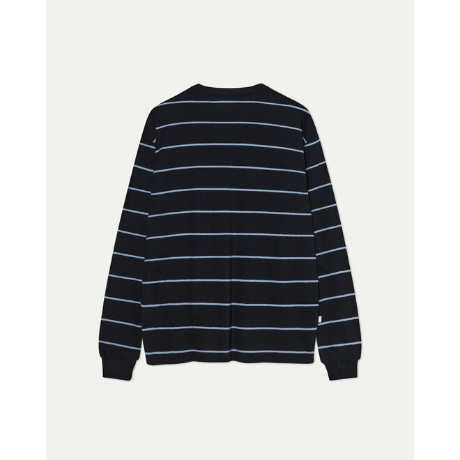 Feijo Light Sweatshirt in Black/Blue Stripes