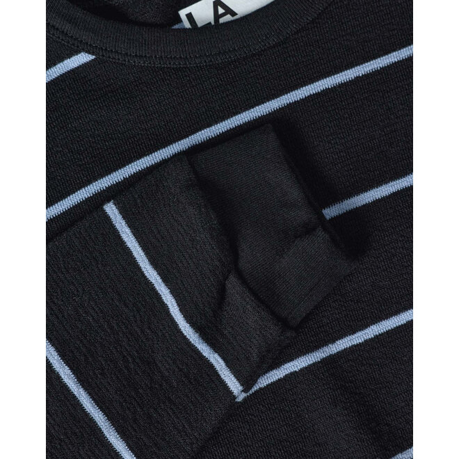 Feijo Light Sweatshirt in Black/Blue Stripes