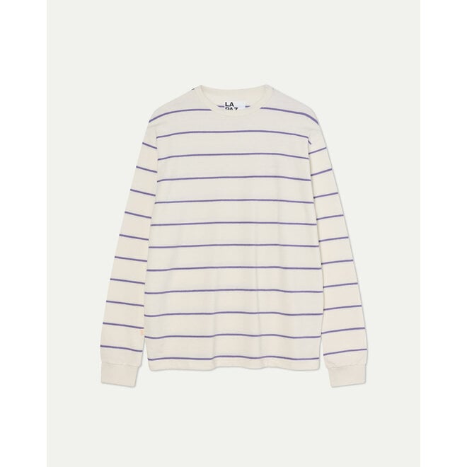 Feijo Light Sweatshirt in Ecru/Grape Stripes