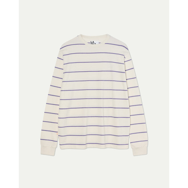 Feijo Light Sweatshirt in Ecru/Grape Stripes