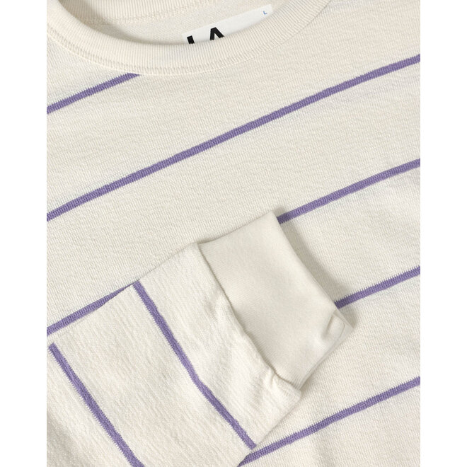 Feijo Light Sweatshirt in Ecru/Grape Stripes