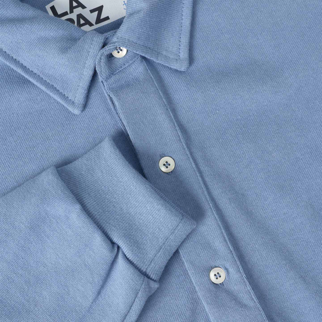 Mesquita Long Sleeve Polo in Blue